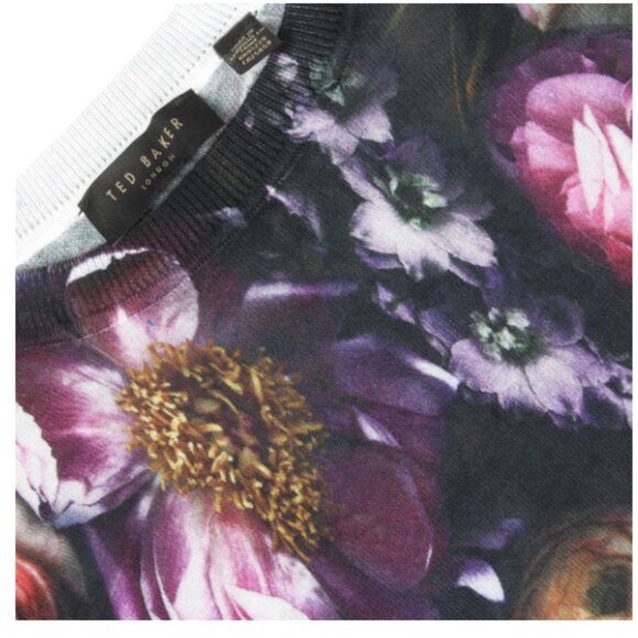 Ted Baker Noline Shadow Floral Print Sweater top size 2 nwot - Picture 3 of 9